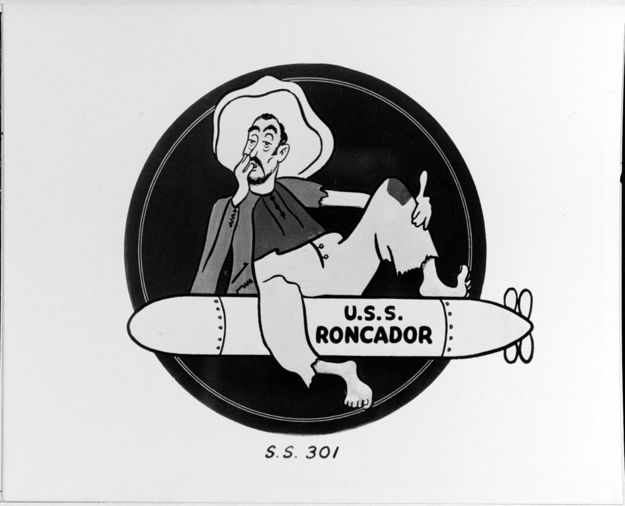 Insignia:  USS RONCADOR (SS-301)