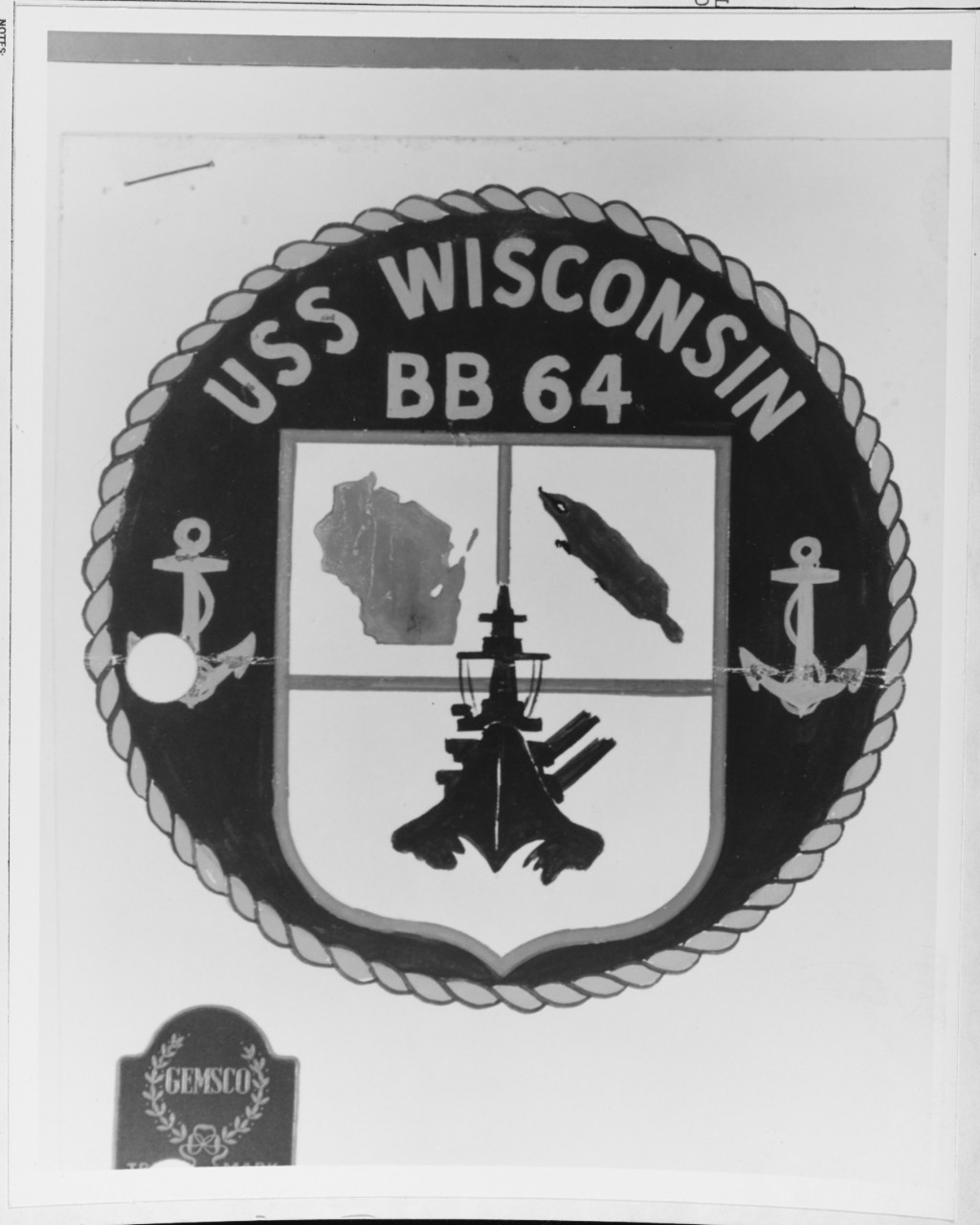Insignia:  USS WISCONSIN (BB-64)