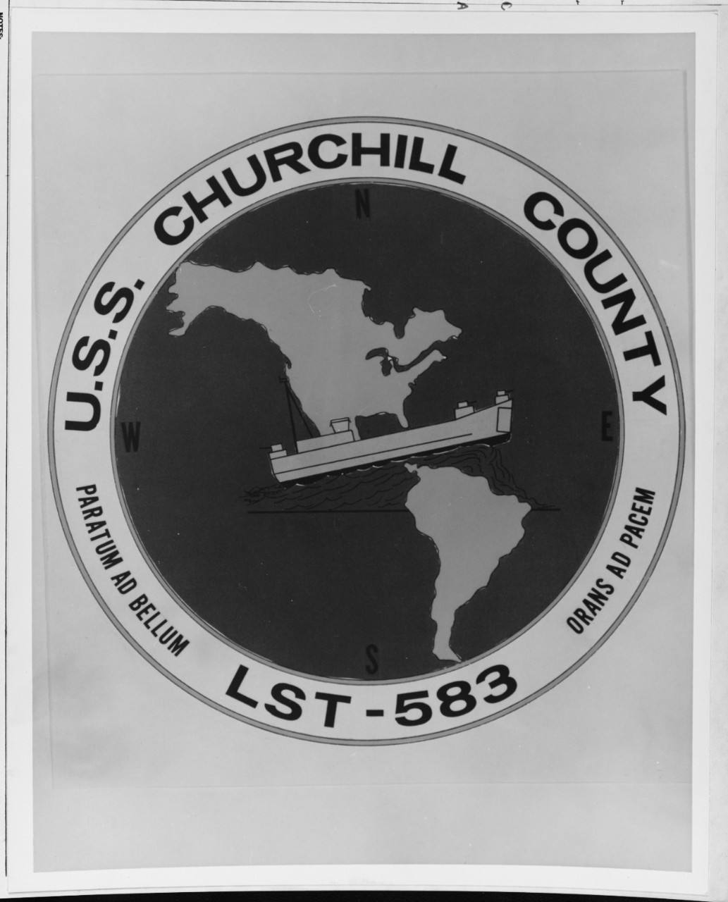 Insignia:  USS CHURCHILL COUNTY (LST-583)