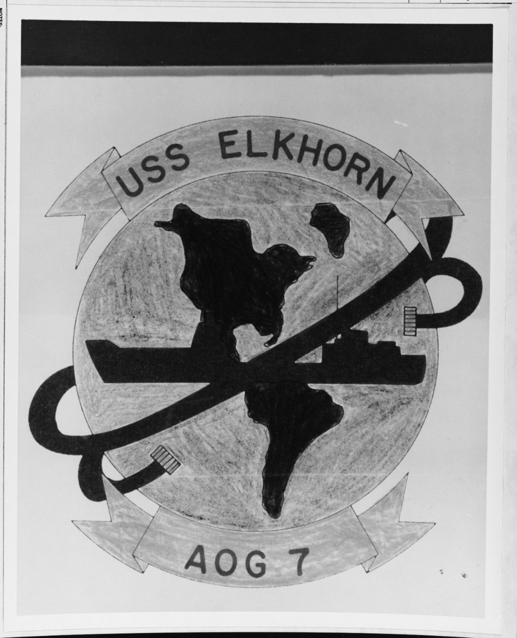 Insignia:  USS ELKHORN (AOG-7)