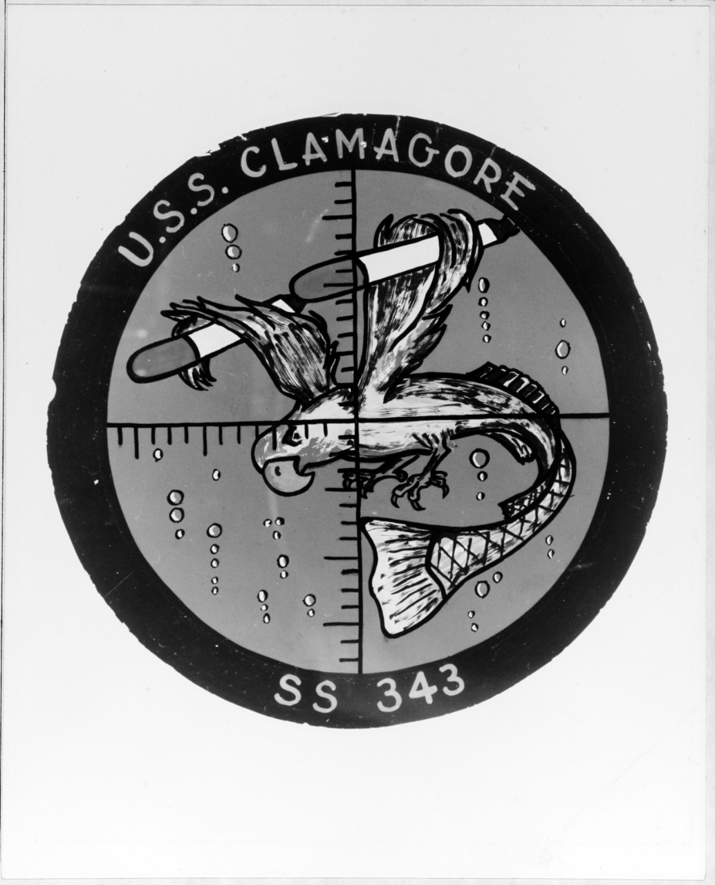 Insignia:  USS CLAMAGORE (SS-343)