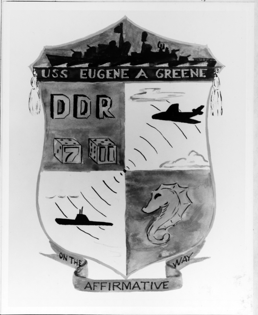 Insignia:  USS EUGENE A. GREENE (DDR-711)