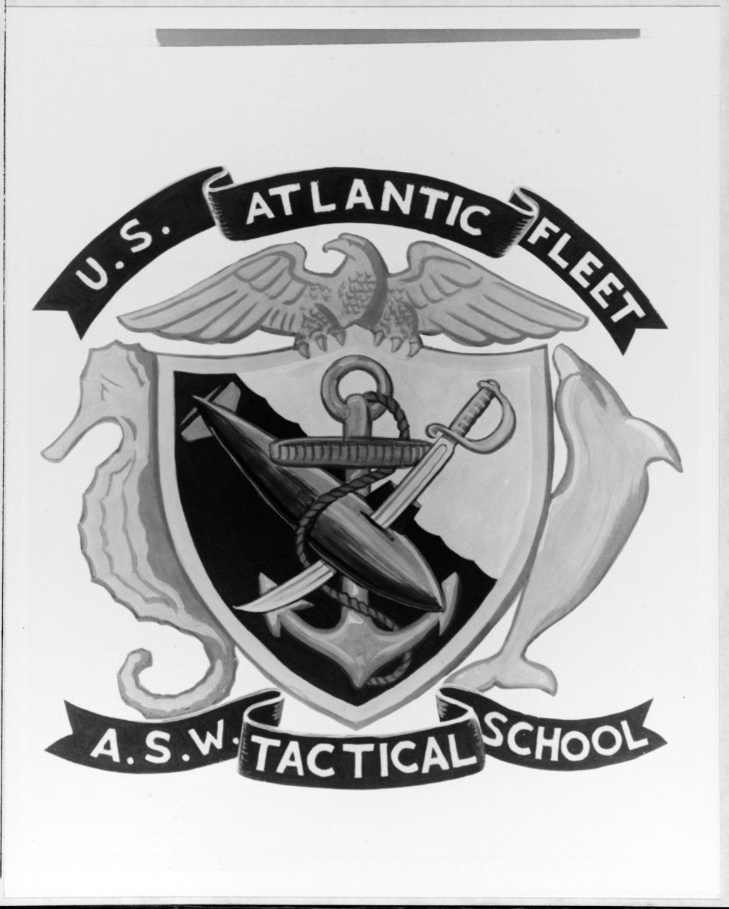 Insignia:  Atlantic Fleet Anti-Submarine Warfare Tactical School, Norfolk, Virginia.