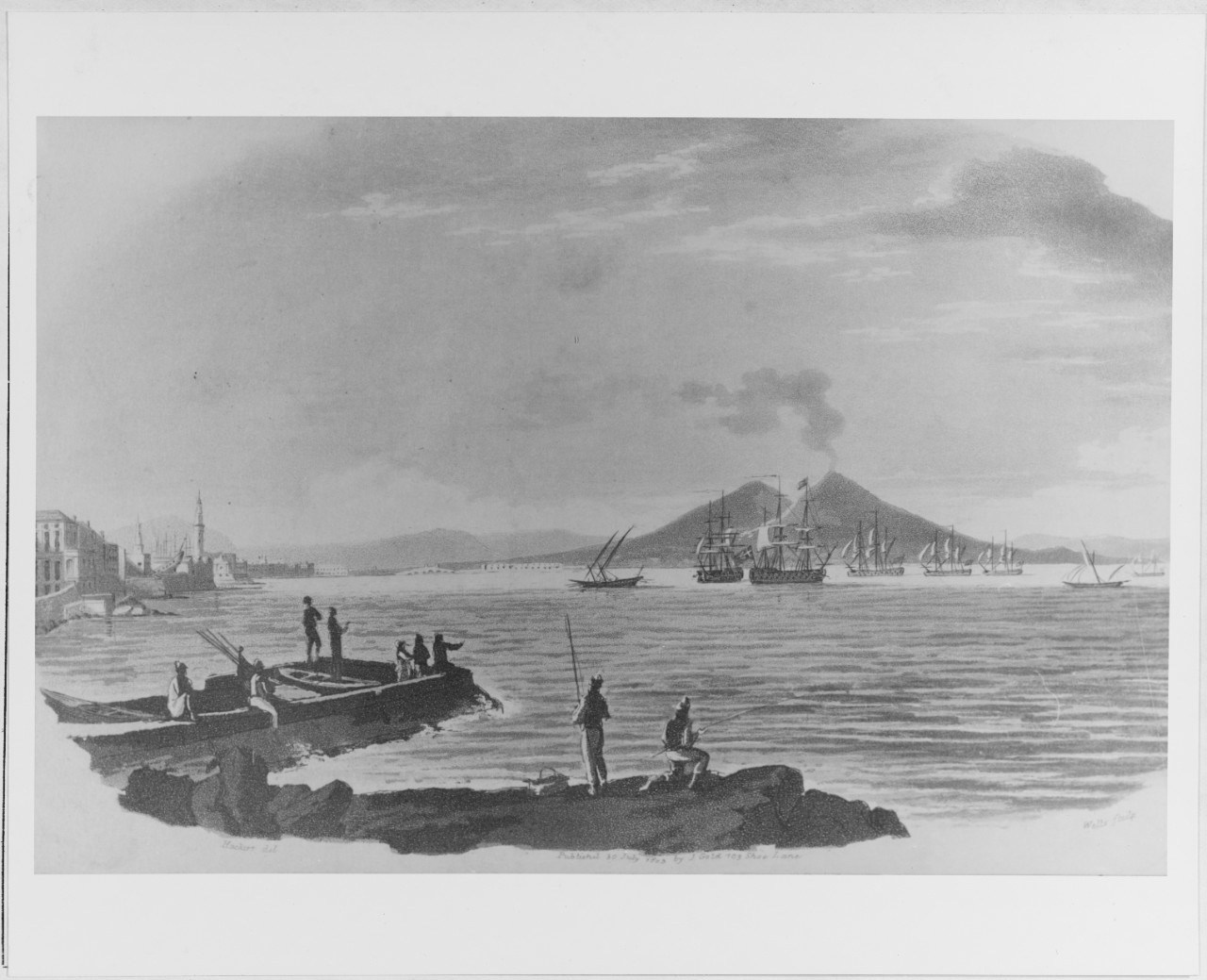Naples Bay and view of Mount Vesuvius