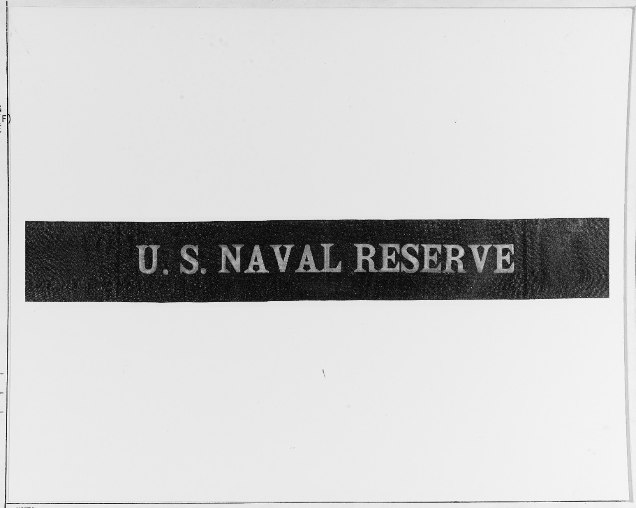 Photo #: NH 66382  Blue &quot;U.S. Naval Reserve&quot; Hat Ribbon, with gold lettering