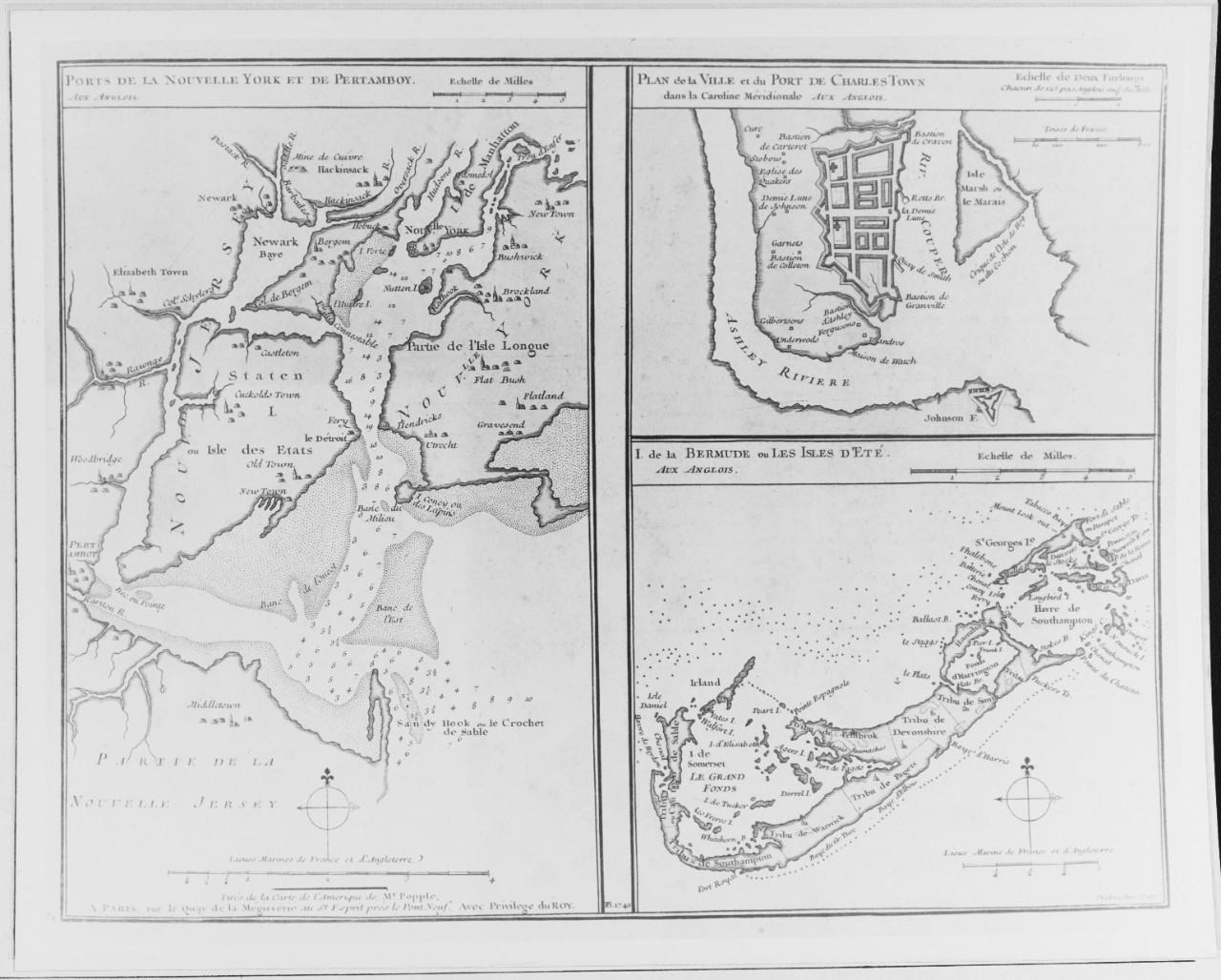 Map of: New York and Vicinity Charleston, S.C. Bermuda