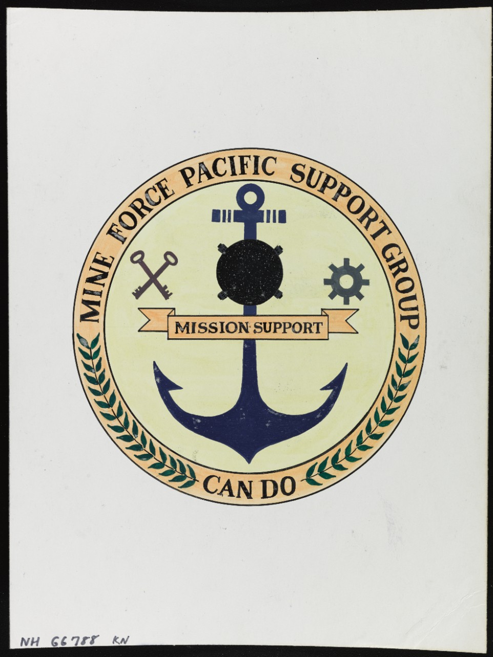Insignia: Mine Force Pacific Support Group.