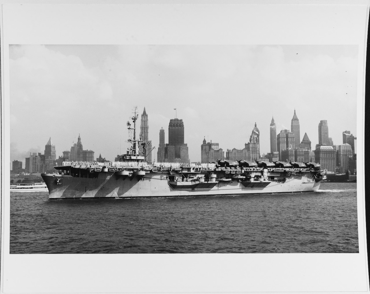 USS SICILY (CVE-118) at New York City, September 1947.