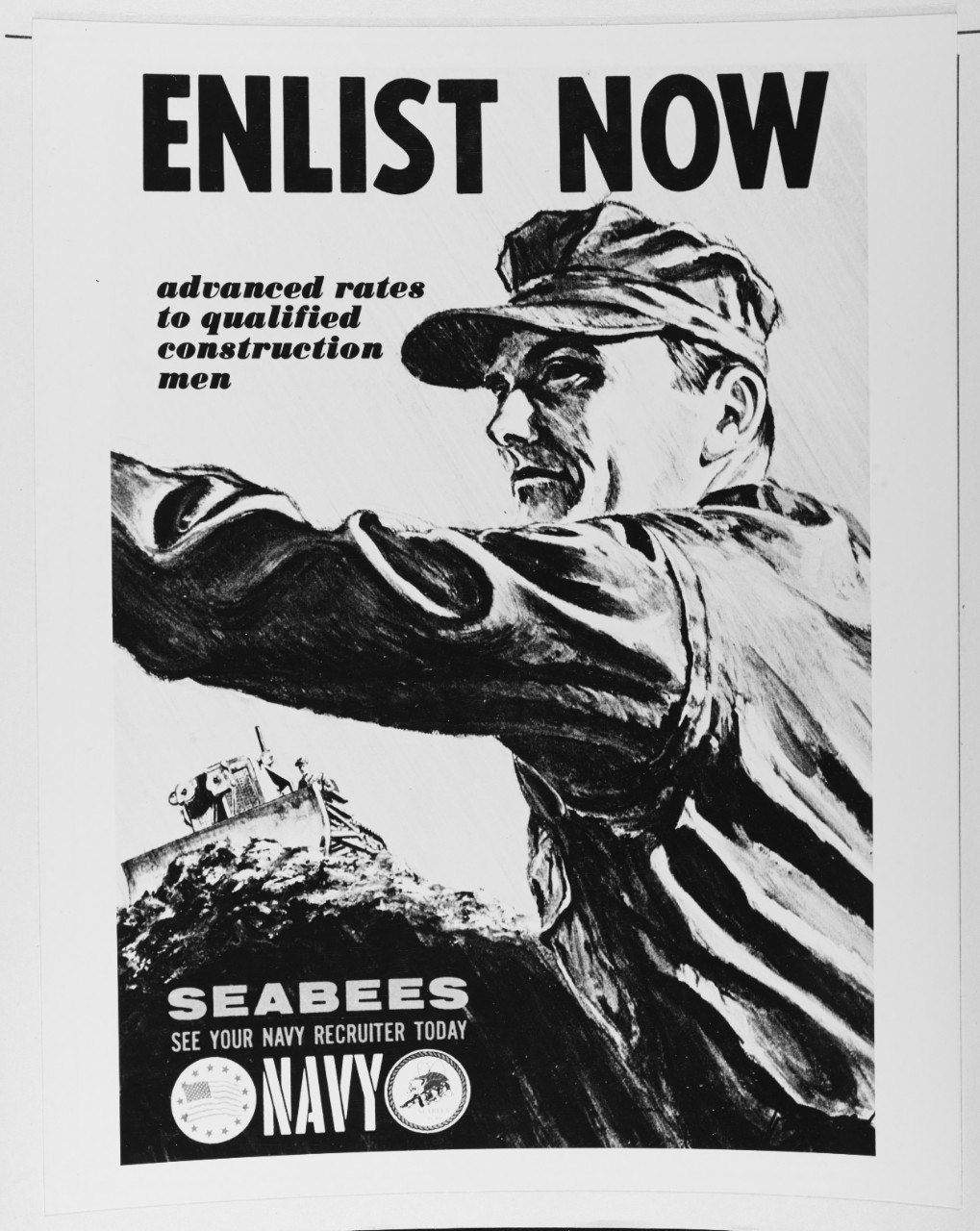 Navy recruiting poster:  "Enlist Now"