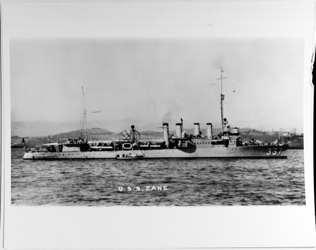 Photo #: NH 67813  USS Zane (DD-337)