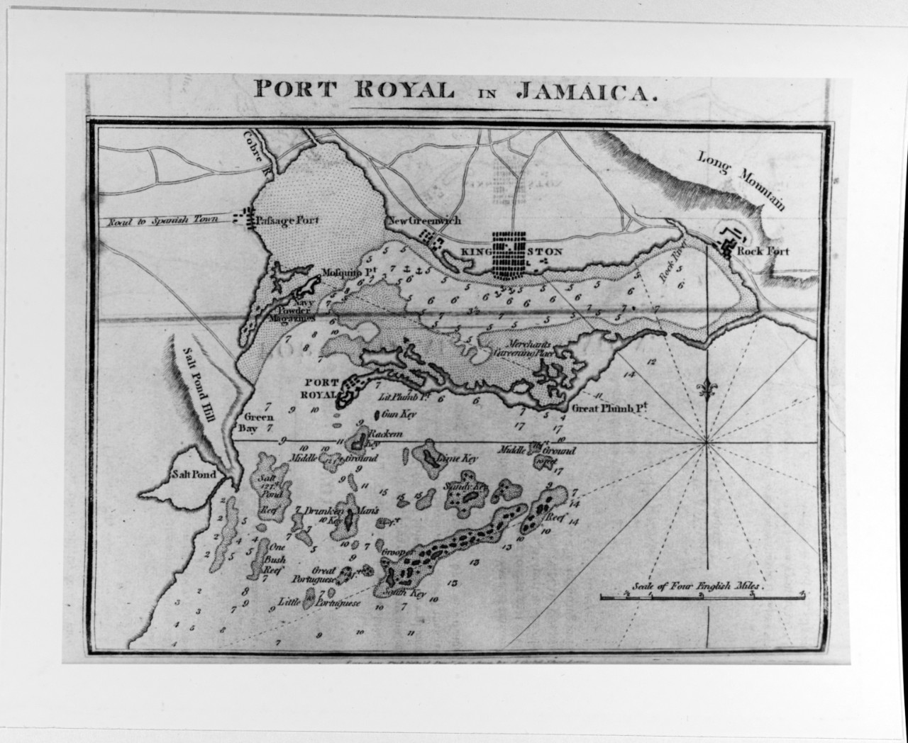 Map of the harbor of Port Royal, Jamaica.