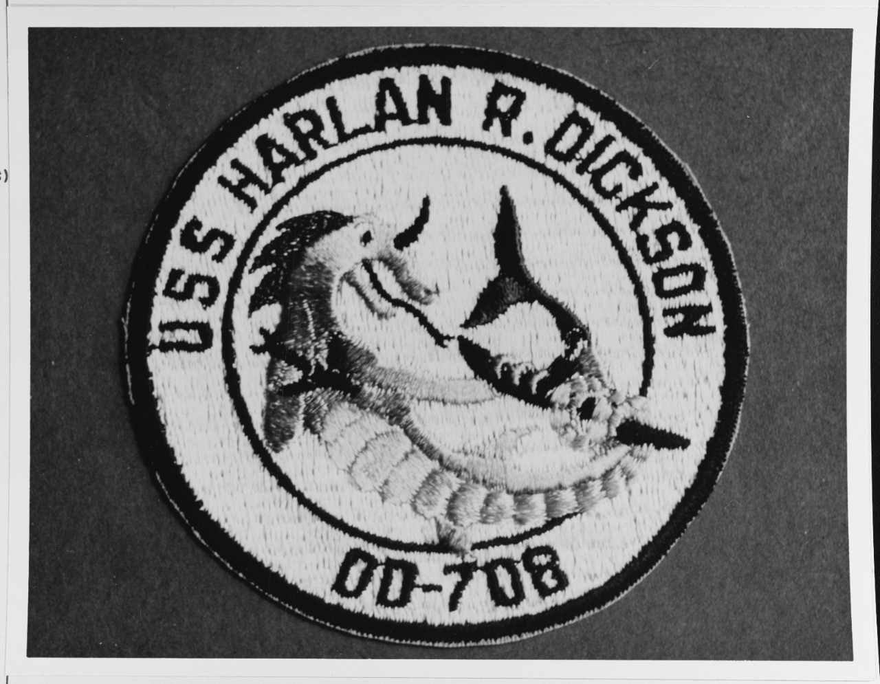 Photo #: NH 68367-KN Insignia: USS Harlan R. Dickson (DD-708)