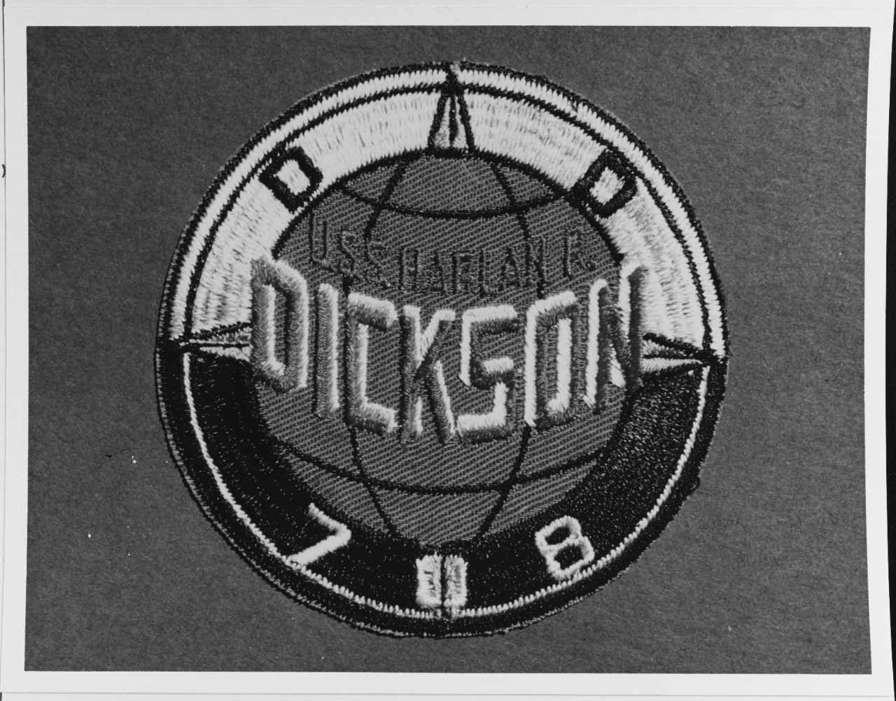Photo #: NH 68368-KN Insignia: USS Harlan R. Dickson (DD-708)