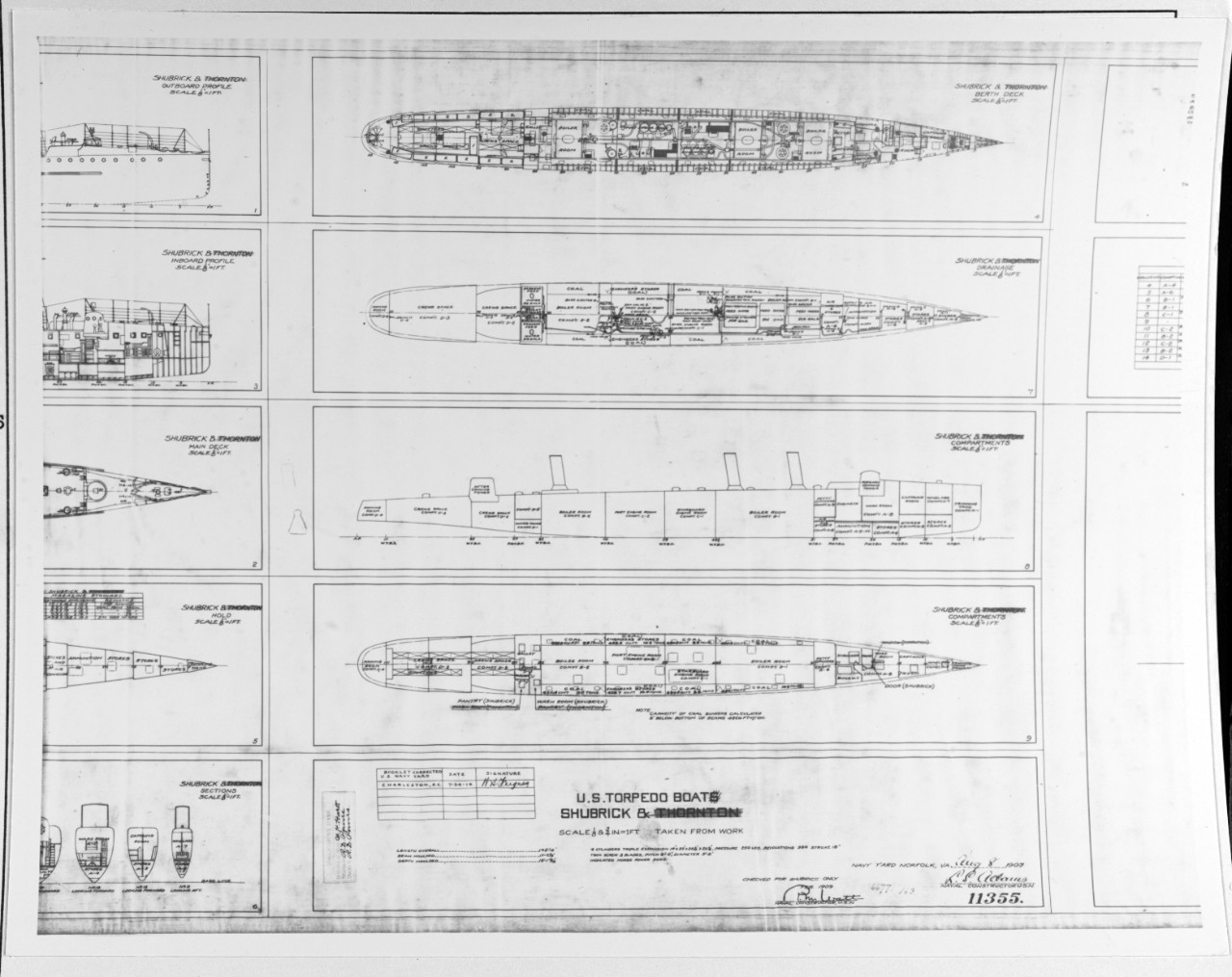 Booklet of General Plans:  USS SHUBRICK (TB-31)