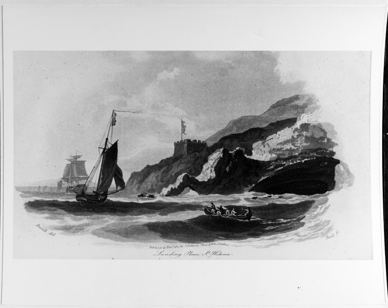 "Landing Place, St. Helena," in the South Atlantic. 