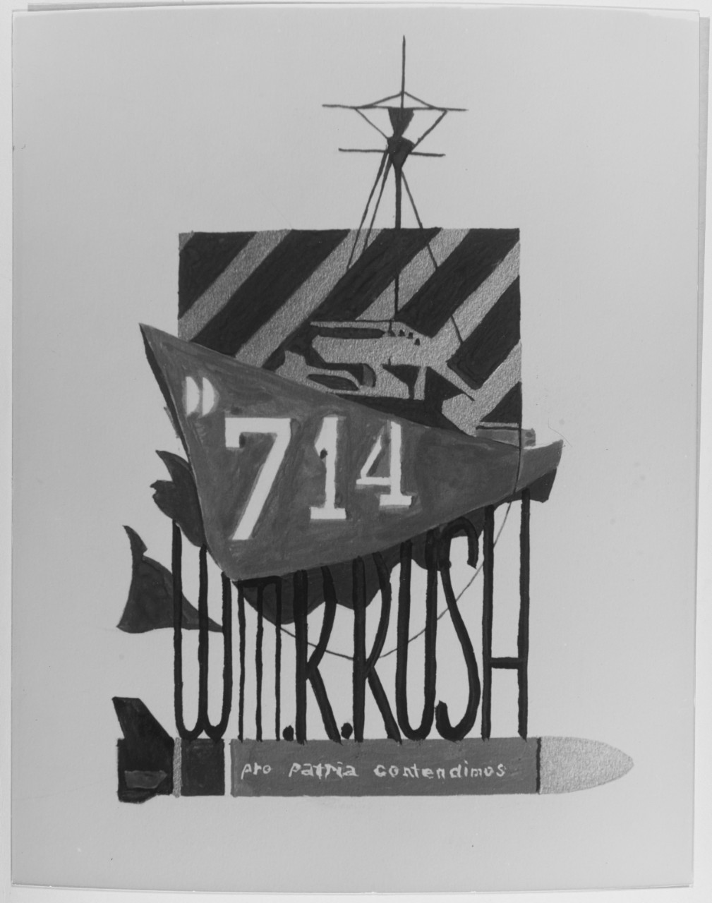 Insignia:  USS WILLIAM R. RUSH (DD-714)