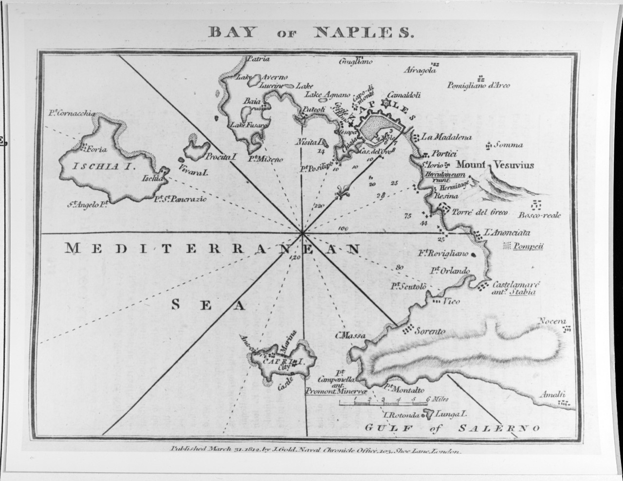 Chart of the Bay of Naples, Italy
