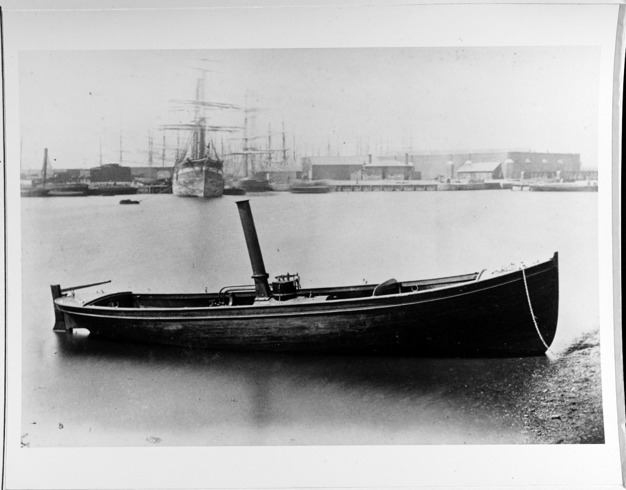 A diagonal teak-built launch, as used by large vessels to serve as steam tenders.