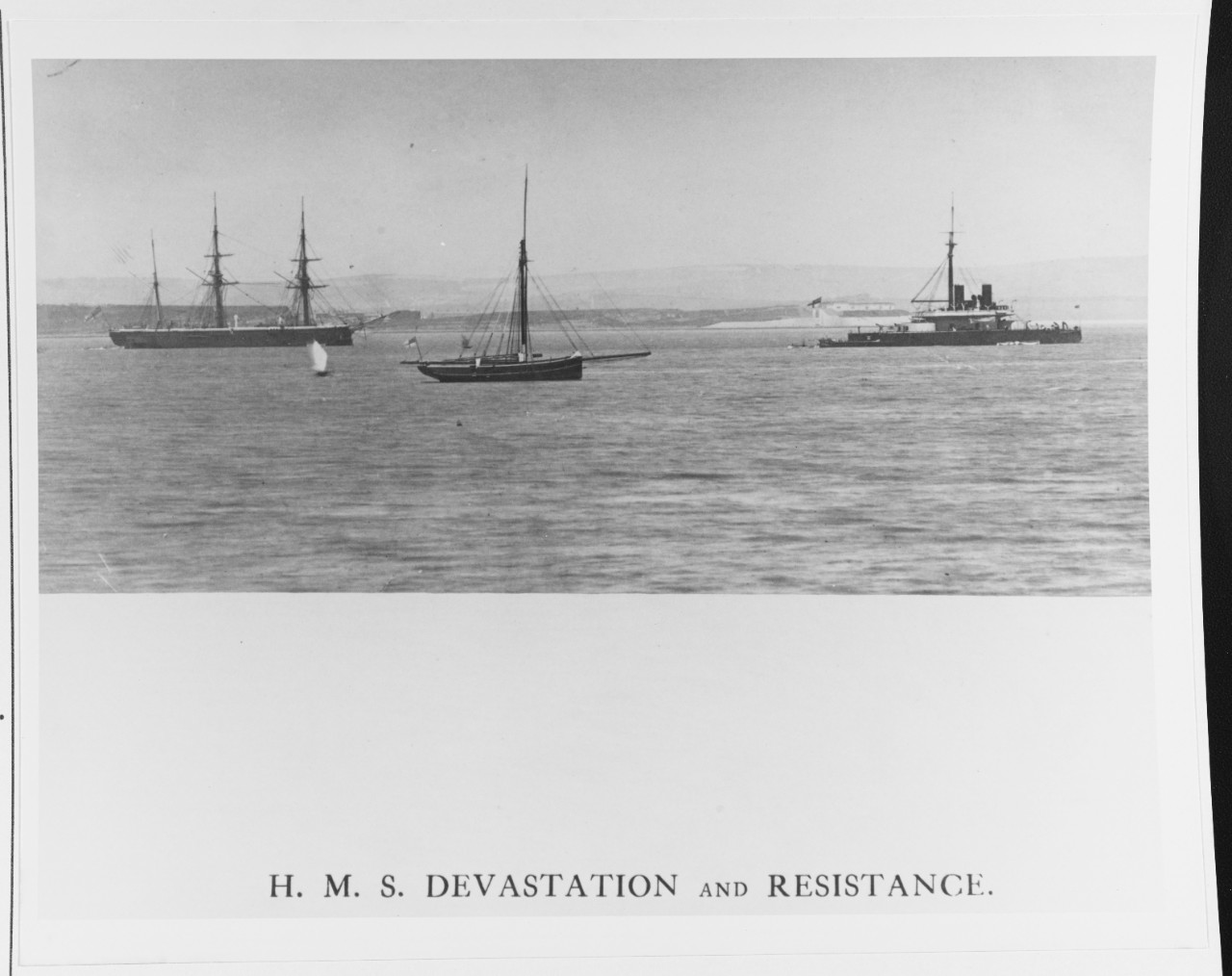 HMS RESISTANCE (LEFT) (BRITISH BATTLESHIP, 1861) AND HMS DEVISTATIO N (RIGHT) (BRITISH BATTLESHIP, 1871)