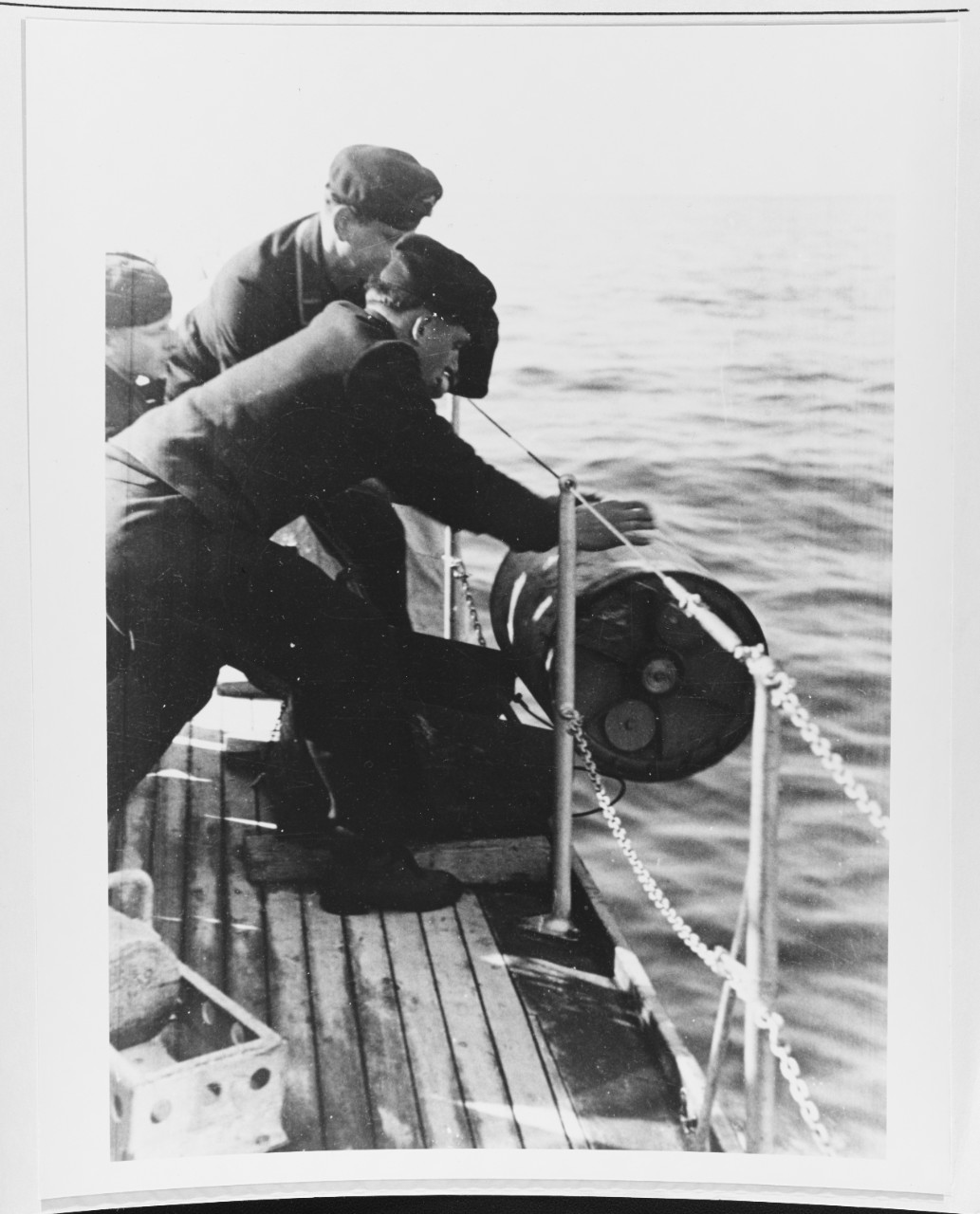 Launching a depth charge