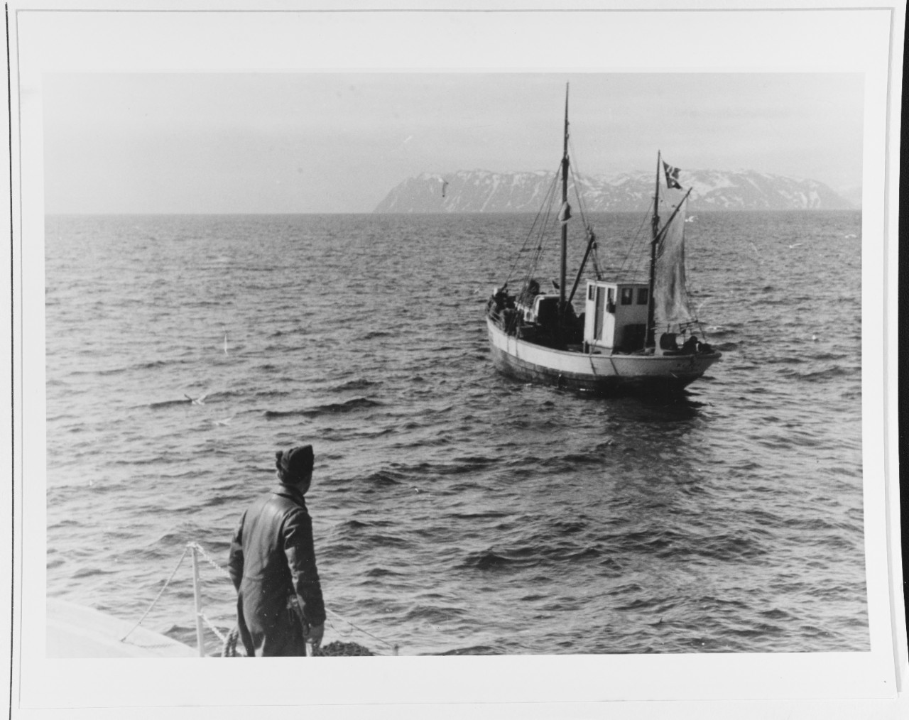 A Norwegian Fishing Vessel Is Examined By The German Navy.