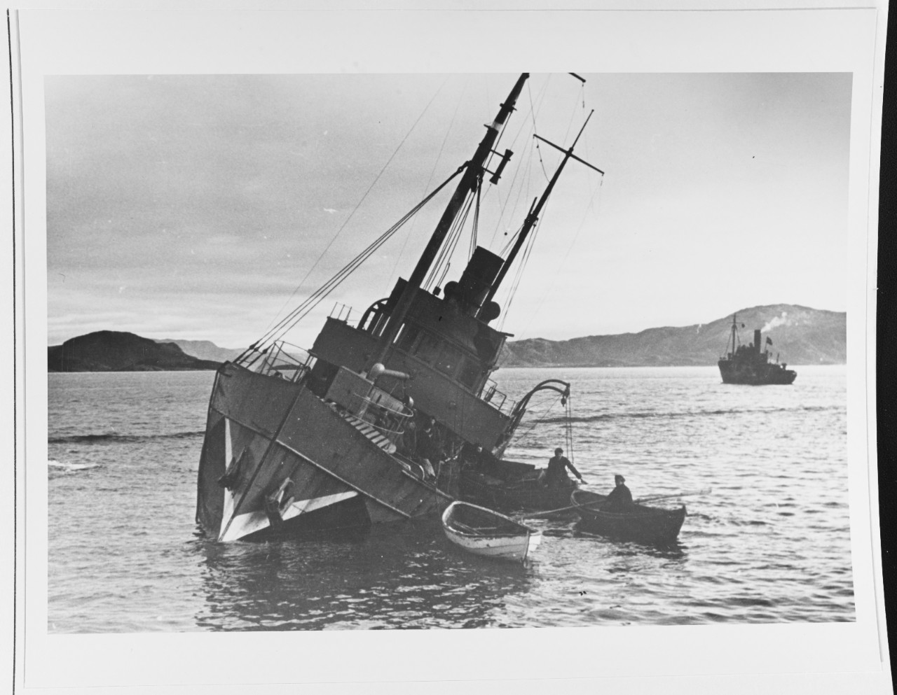 A German Naval Trawler Stranded.