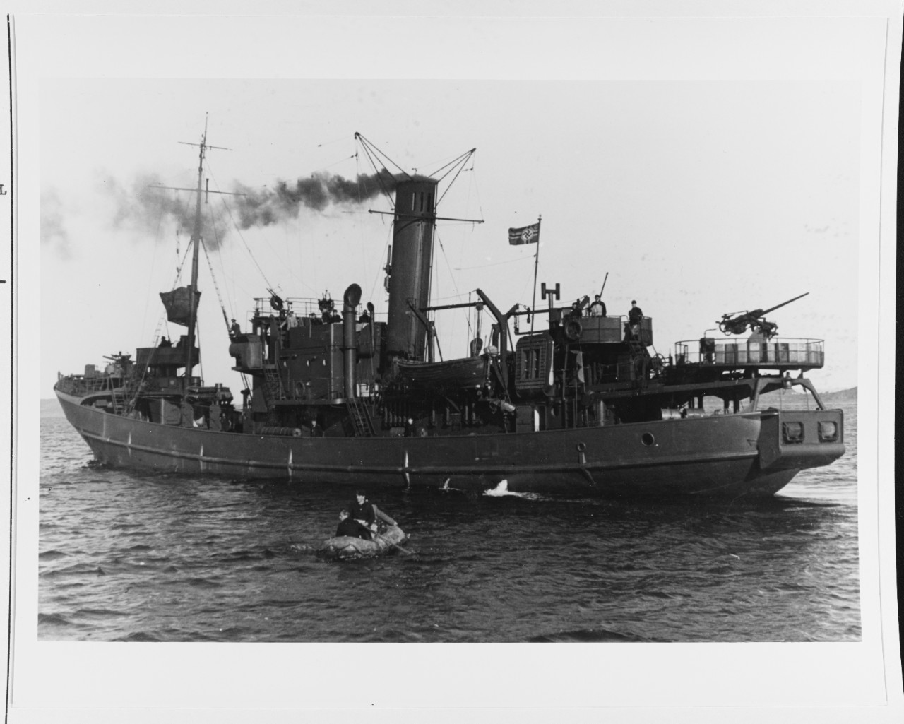 A German Anti-Submarine Patrol Vessel Awaiting The Arrival Of Her Mail.