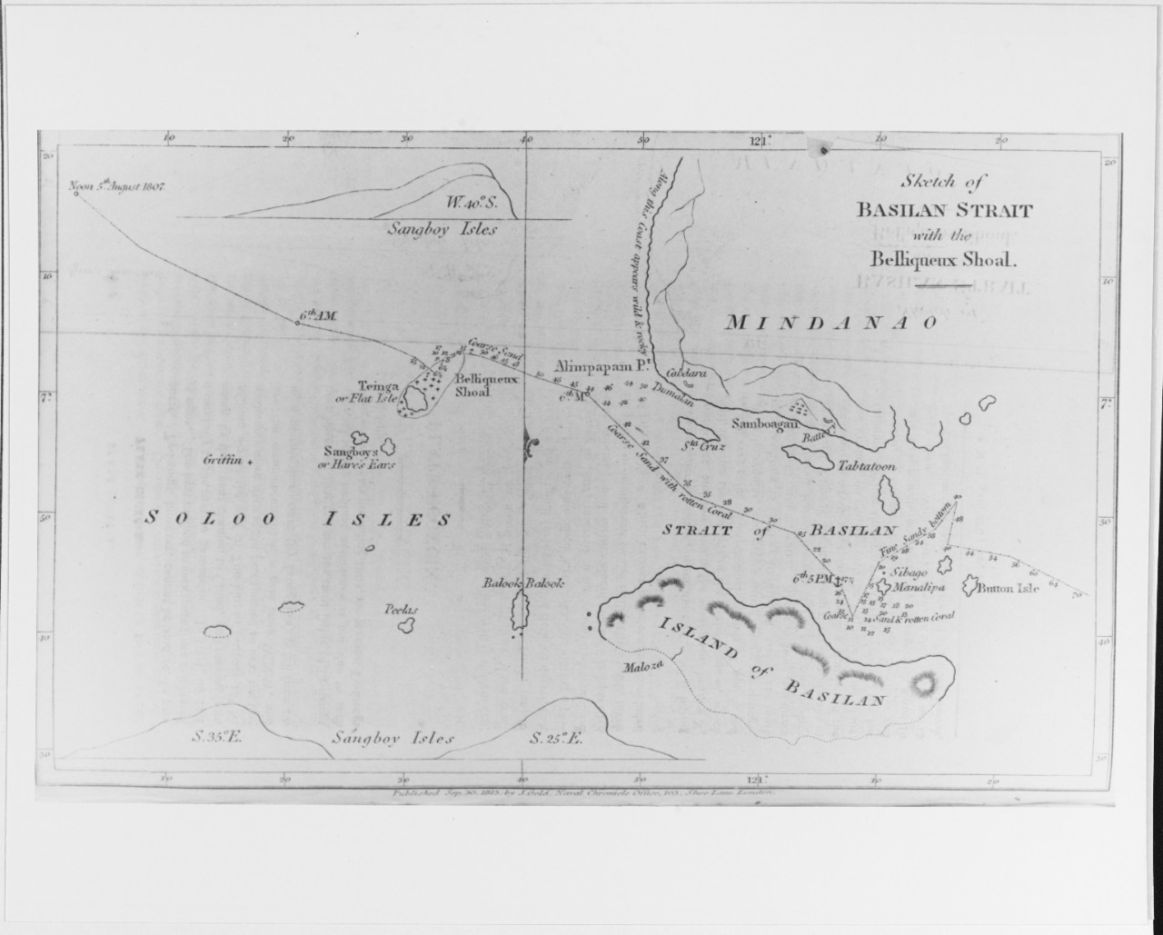 Basilan Strait with the Belliqueux Shoal