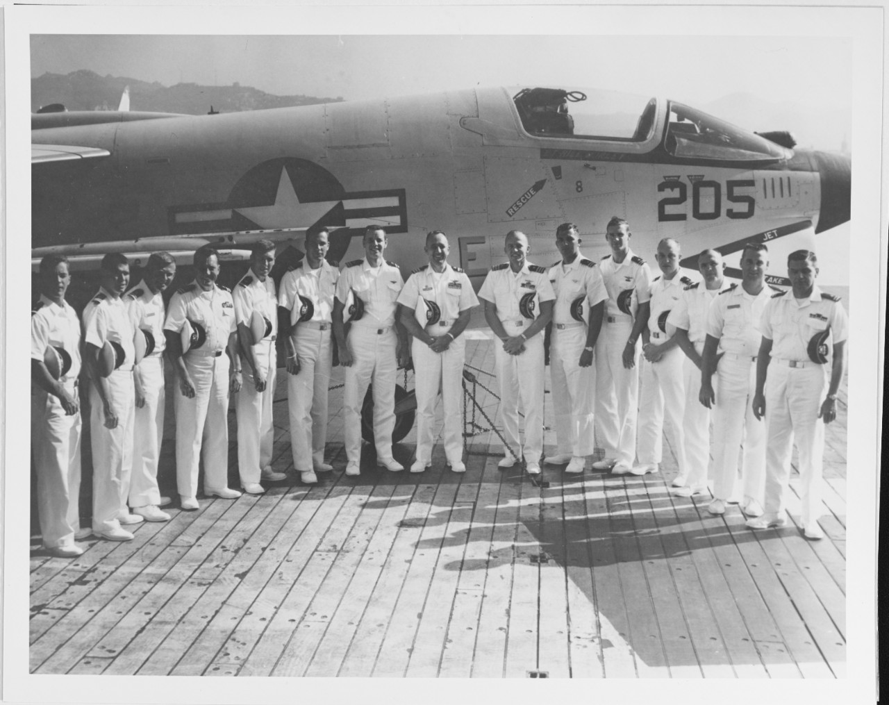 Officers of VF-62 aboard USS SHANGRI-LA (CVA-38) during the 1965 Mediterranean cruise