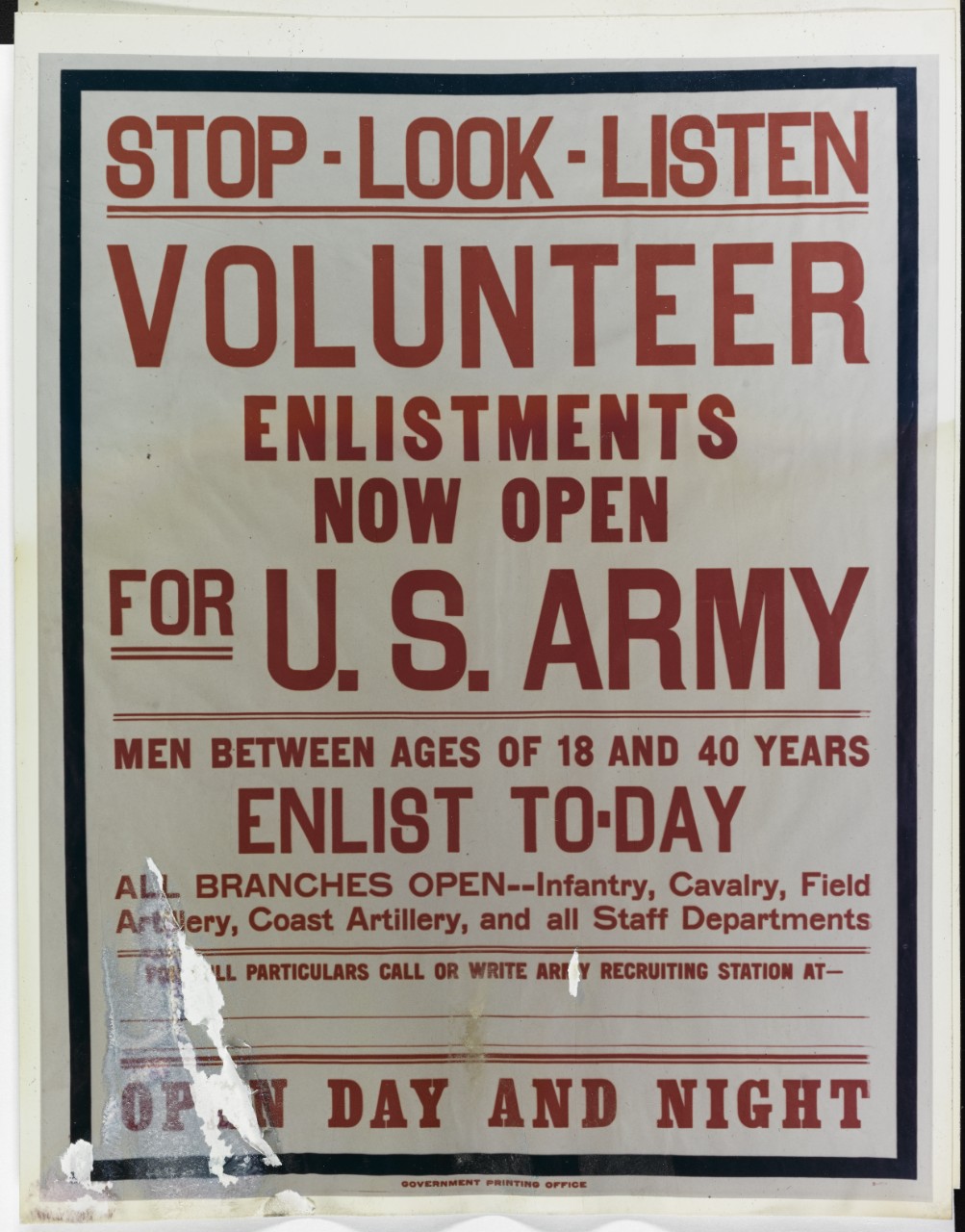 Army recruiting poster
