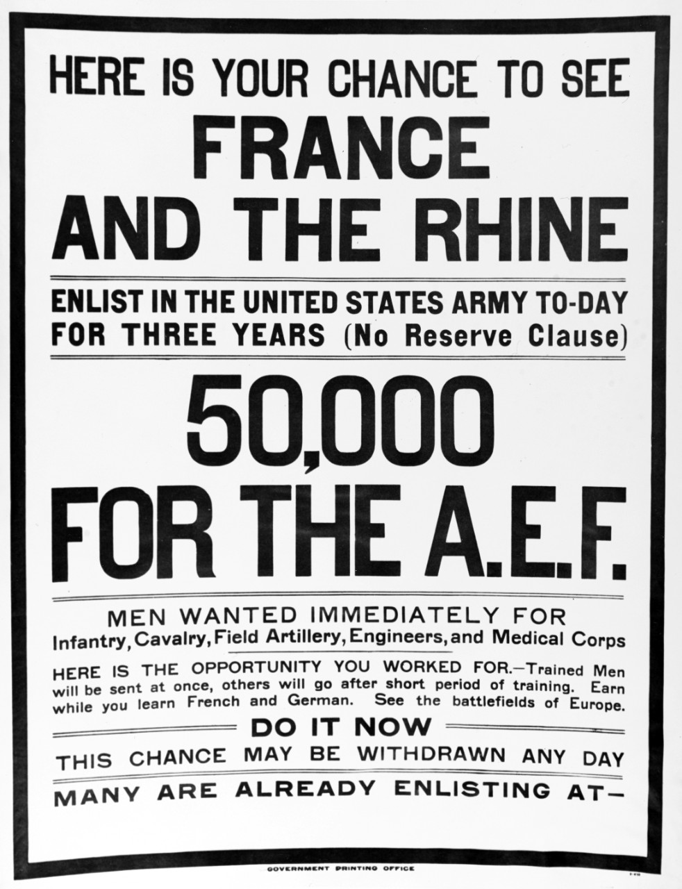 World War I recruiting poster