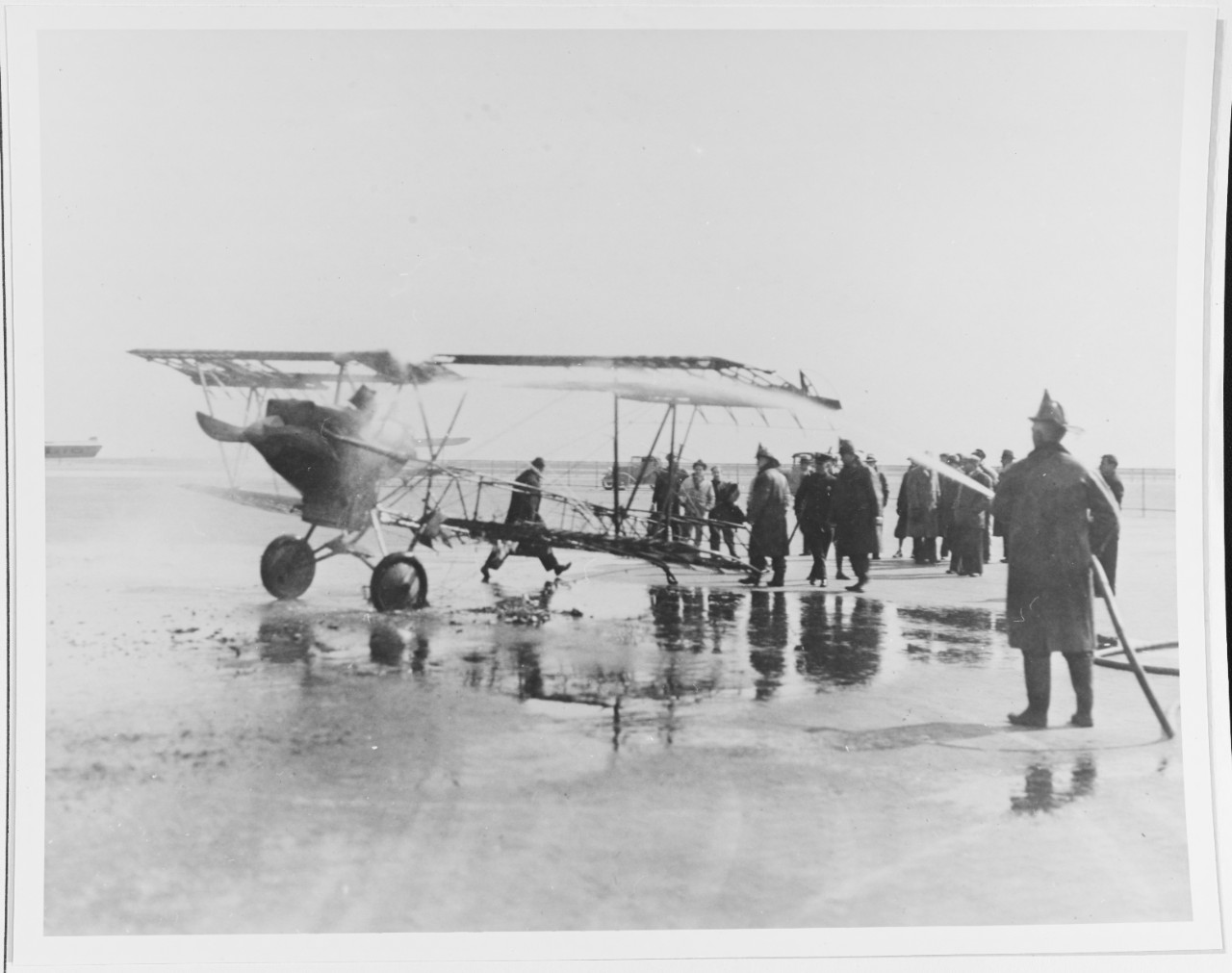 Aircraft destroyed by accidental fire at Floyd Bennett Field, New York.