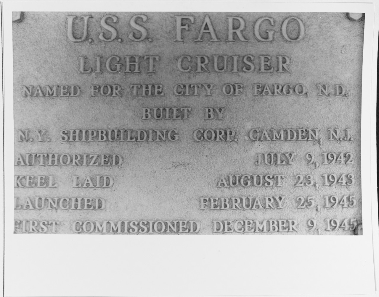 Photo #: NH 72666  USS Fargo