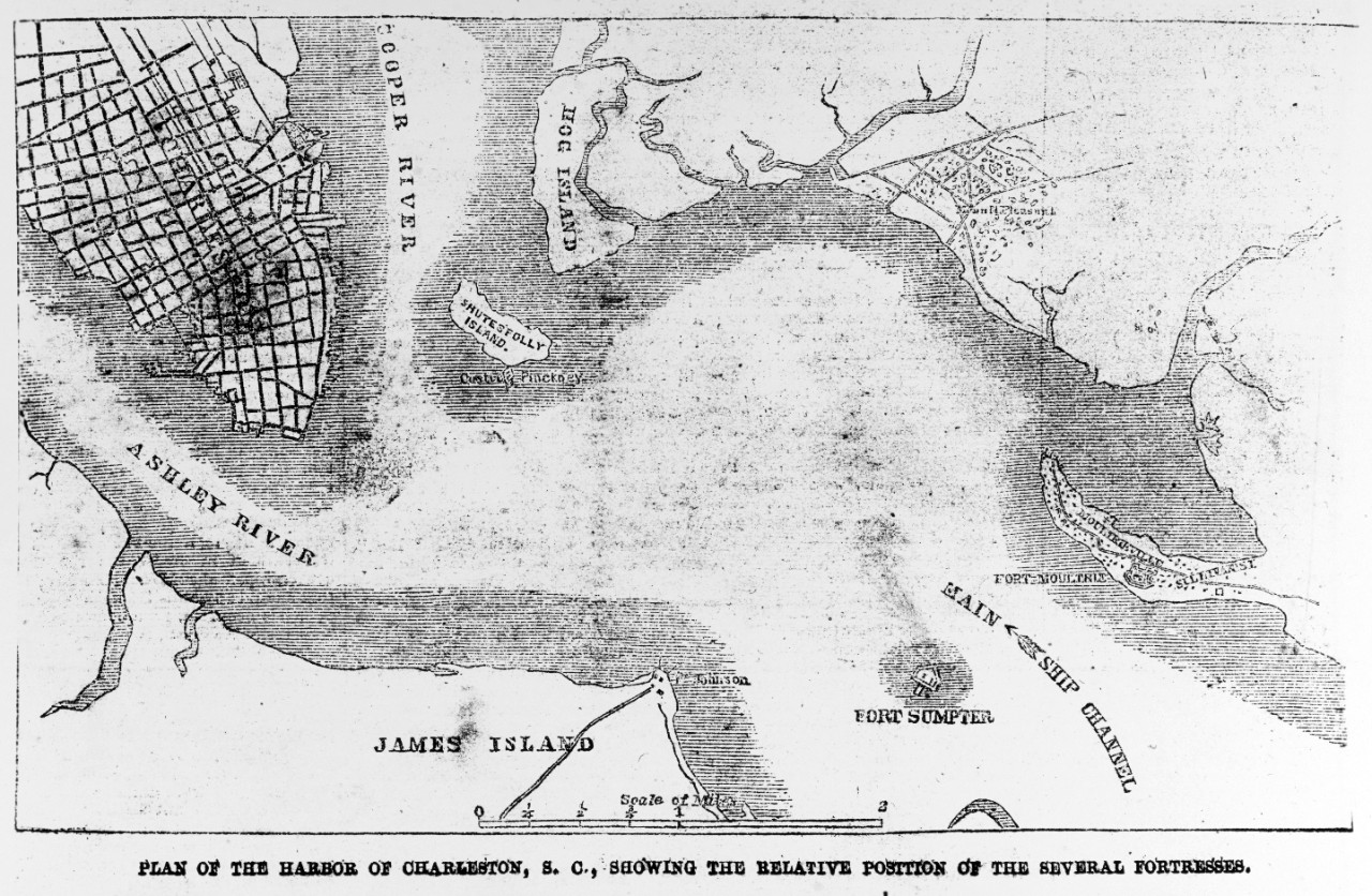 Charleston Harbor: major fortresses