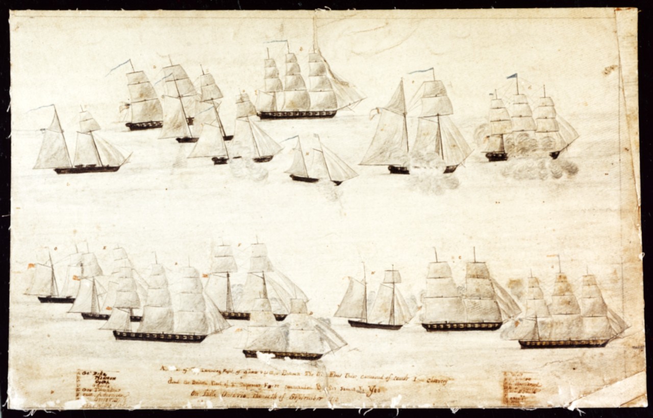 Photo #: NH 75734-KN Naval Action on Lake Ontario, 11 September 1813