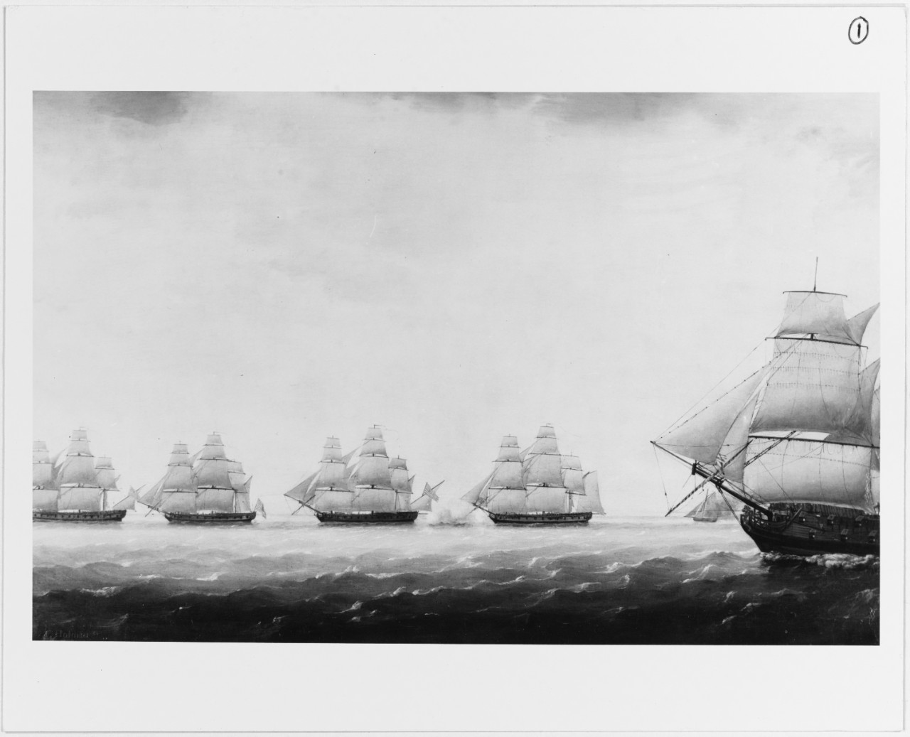 USS BOSTON and HANCOCK vs. HMS FLORA and RAINBOW, 7 July 1777.