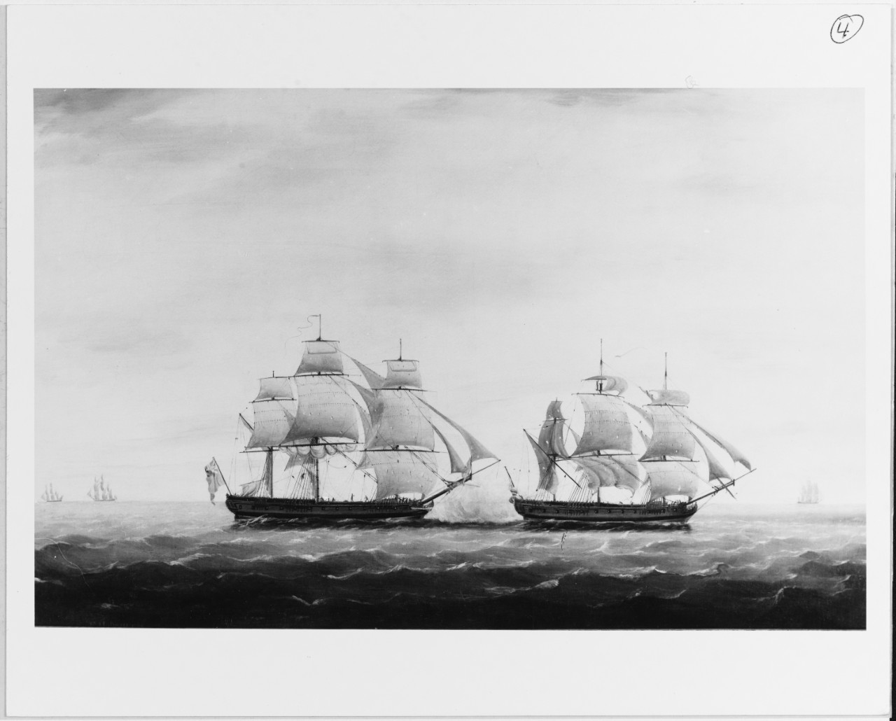 USS HANCOCK, BOSTON and FOX vs. HMS FLORA and RAINBOW, 7 July 1777.