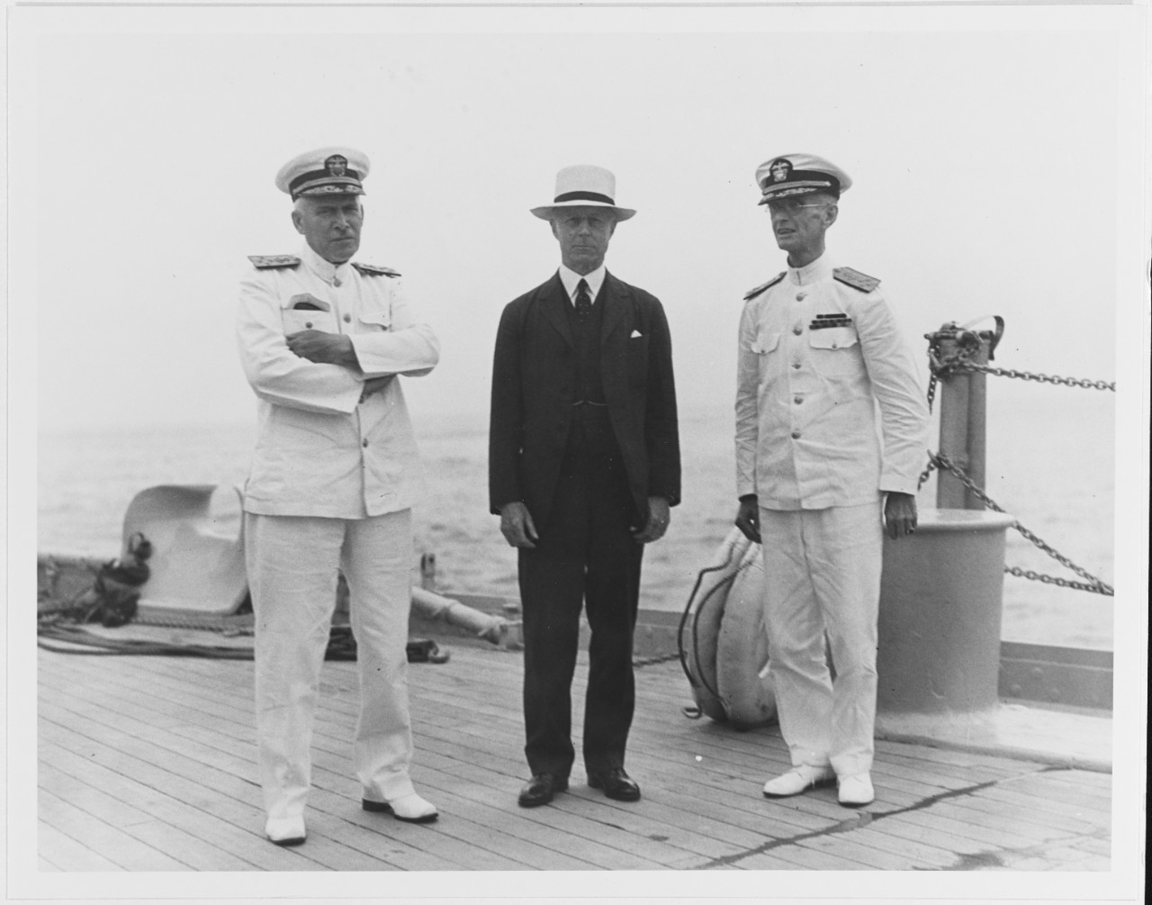 Photo #: NH 75864  Admiral William V. Pratt, USN Charles F. Adams Admiral Frank H. Schofield, USN