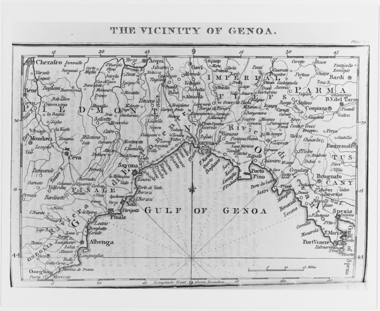 "The Vicinity of Genoa.", Italy. Map, 1818