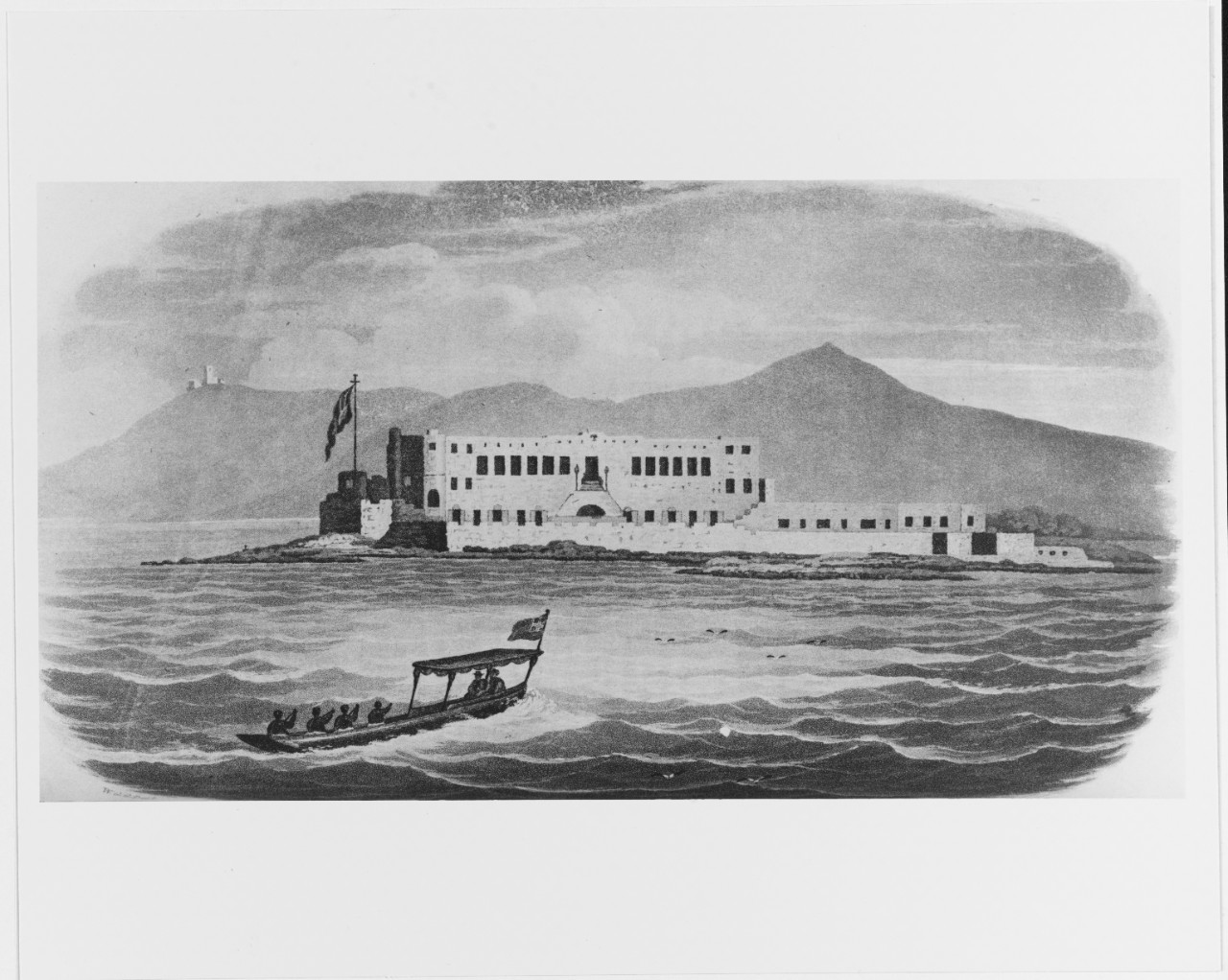 Engraving of "Cape Coast Castle, on the Gold Coast of Africa," 1818