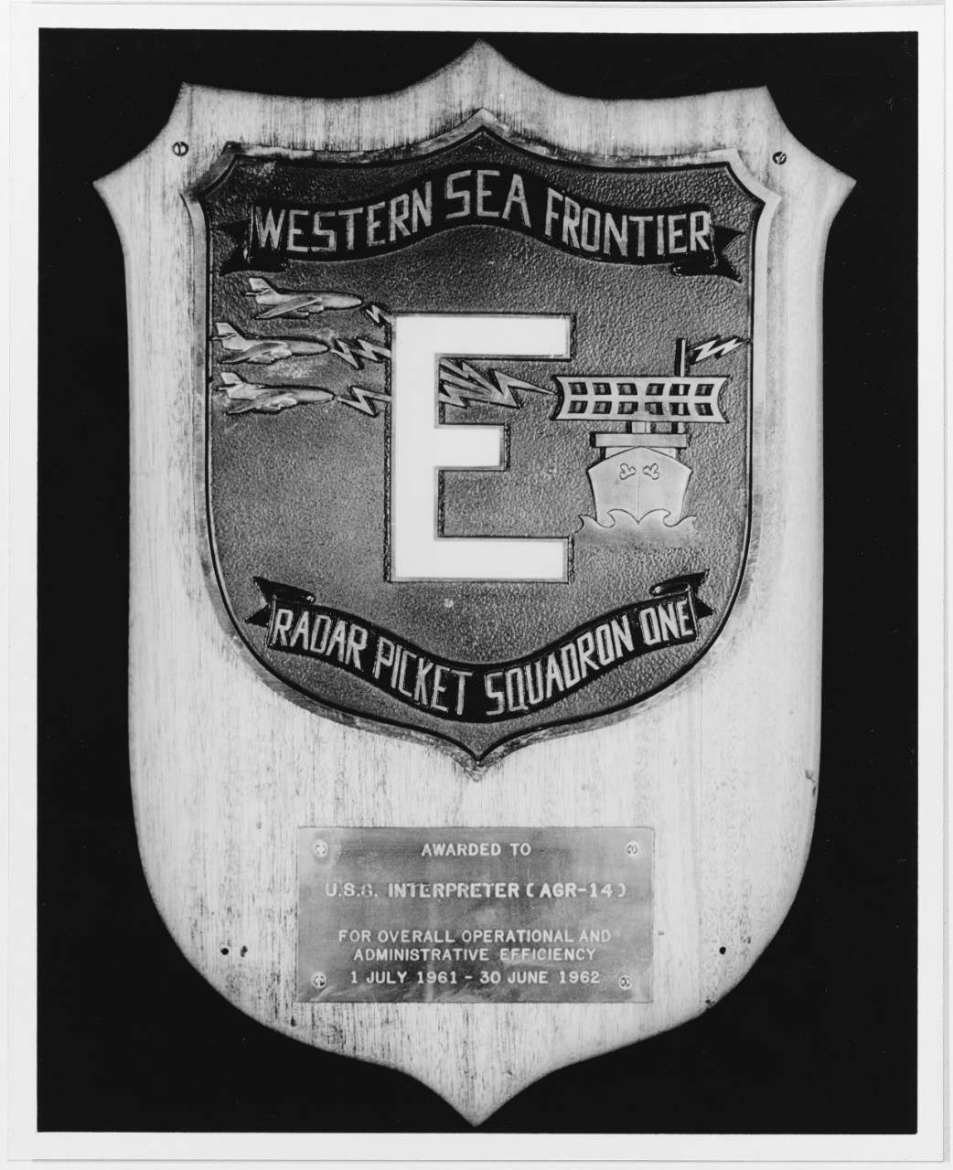 Award:  Operational and Administrative Efficiency "E," Radar Picket Squadron One