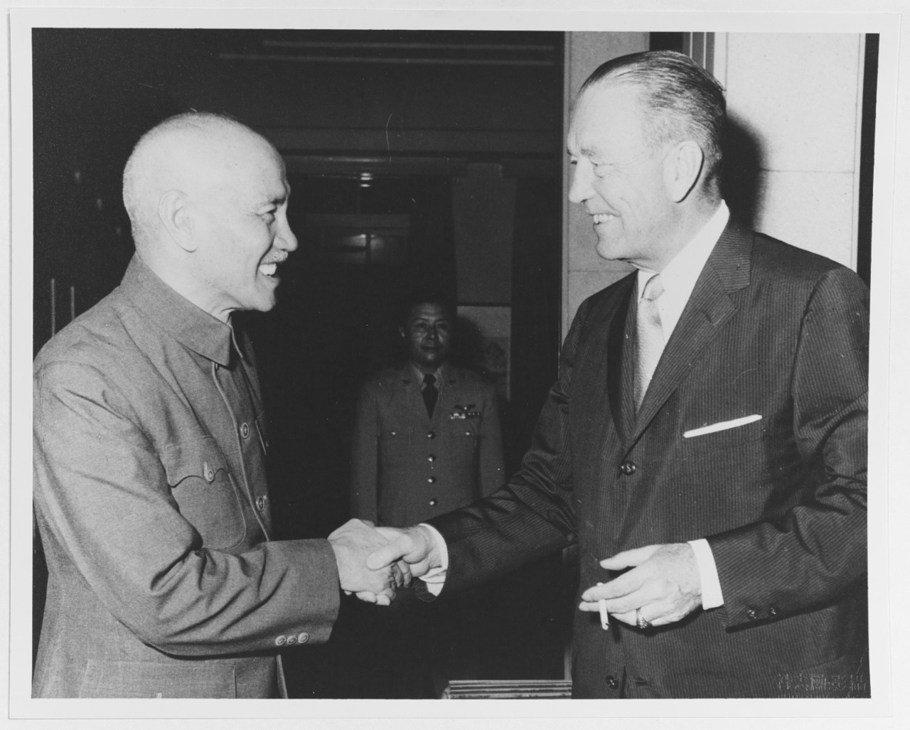 General Chiang Kaishek and Admiral Arthur W. Radford, USN