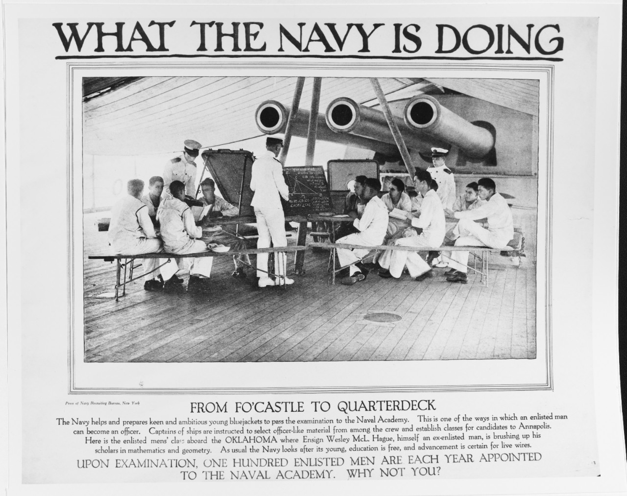 Recruiting Poster: What the Navy is Doing: From Fo'castle to Quarterdeck