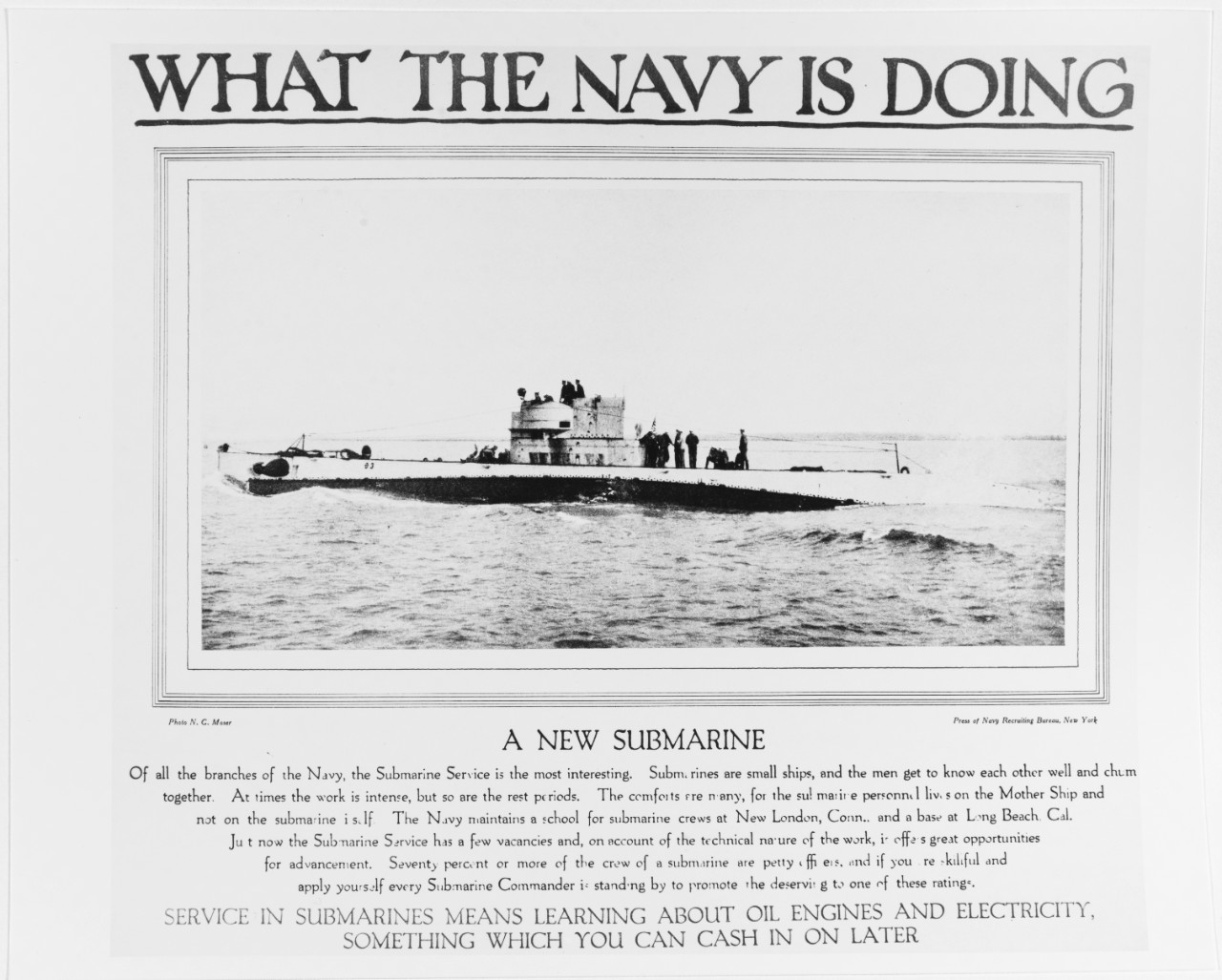 Recruiting Poster: What the Navy is Doing: a New Submarine