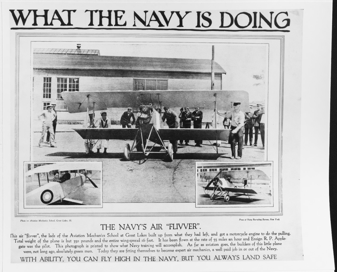 Recruiting Poster: What the Navy is Doing: the Navy's Air Flivver