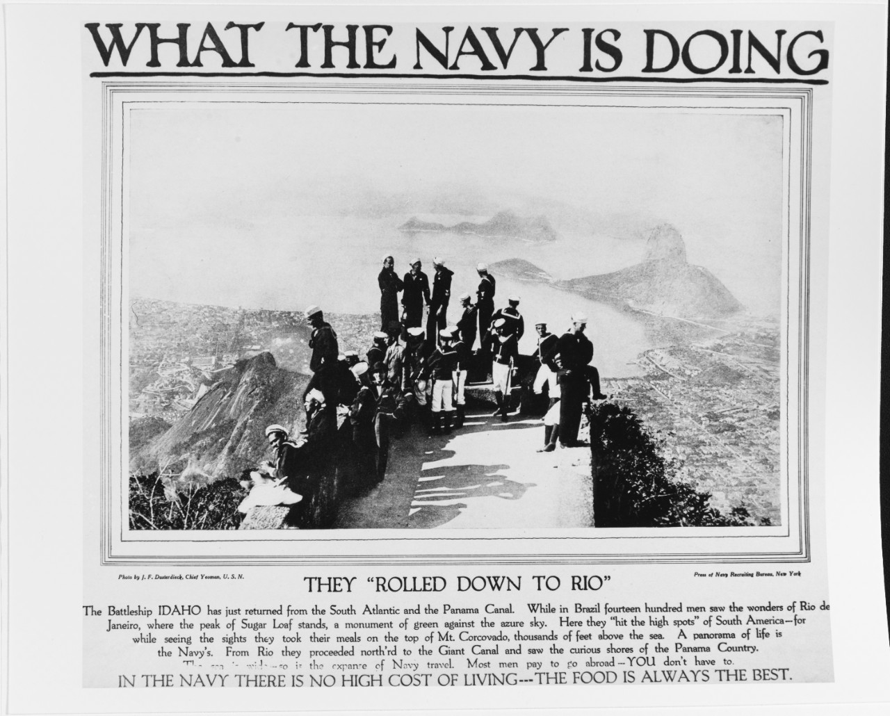 Recruiting Poster: What the Navy is Doing: They Rolled Down to Rio
