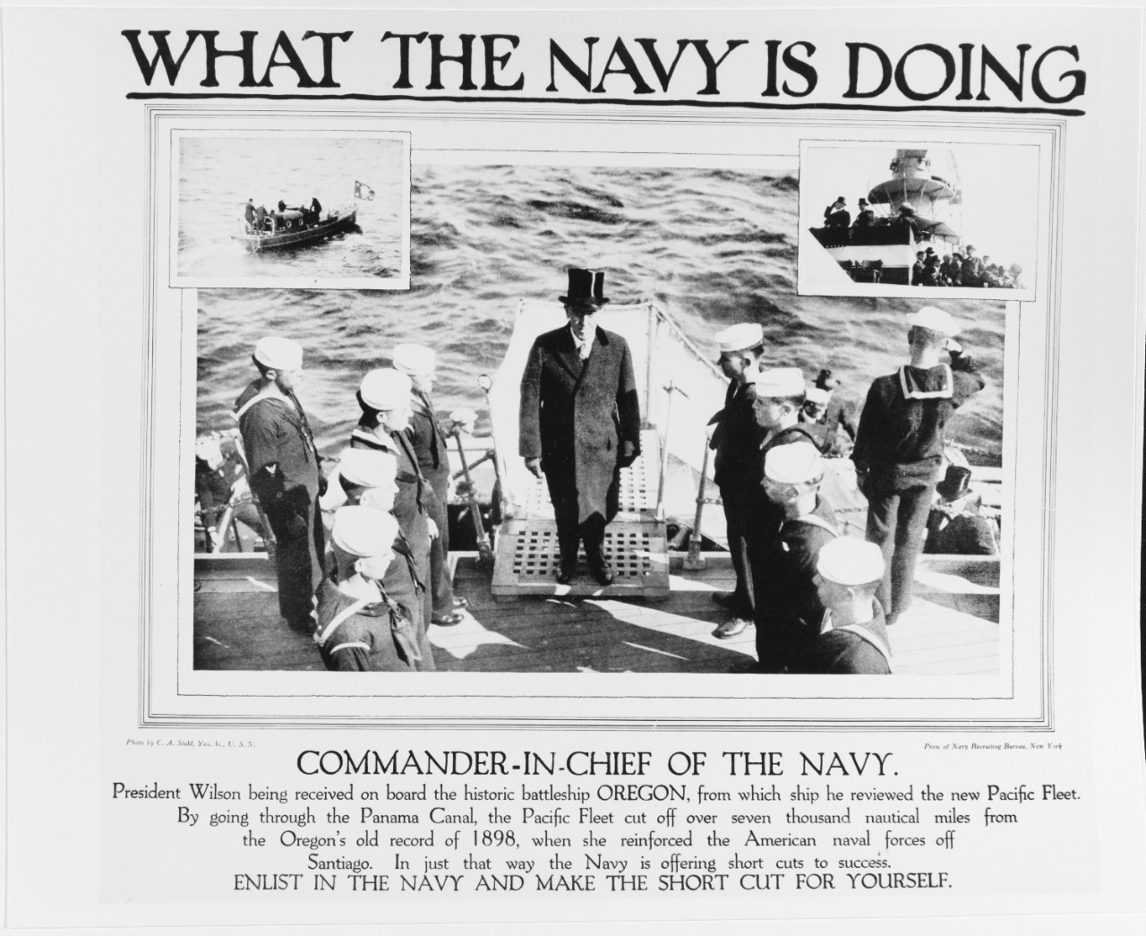 Recruiting Poster: What the Navy is Doing: Commander in Chief of the Navy