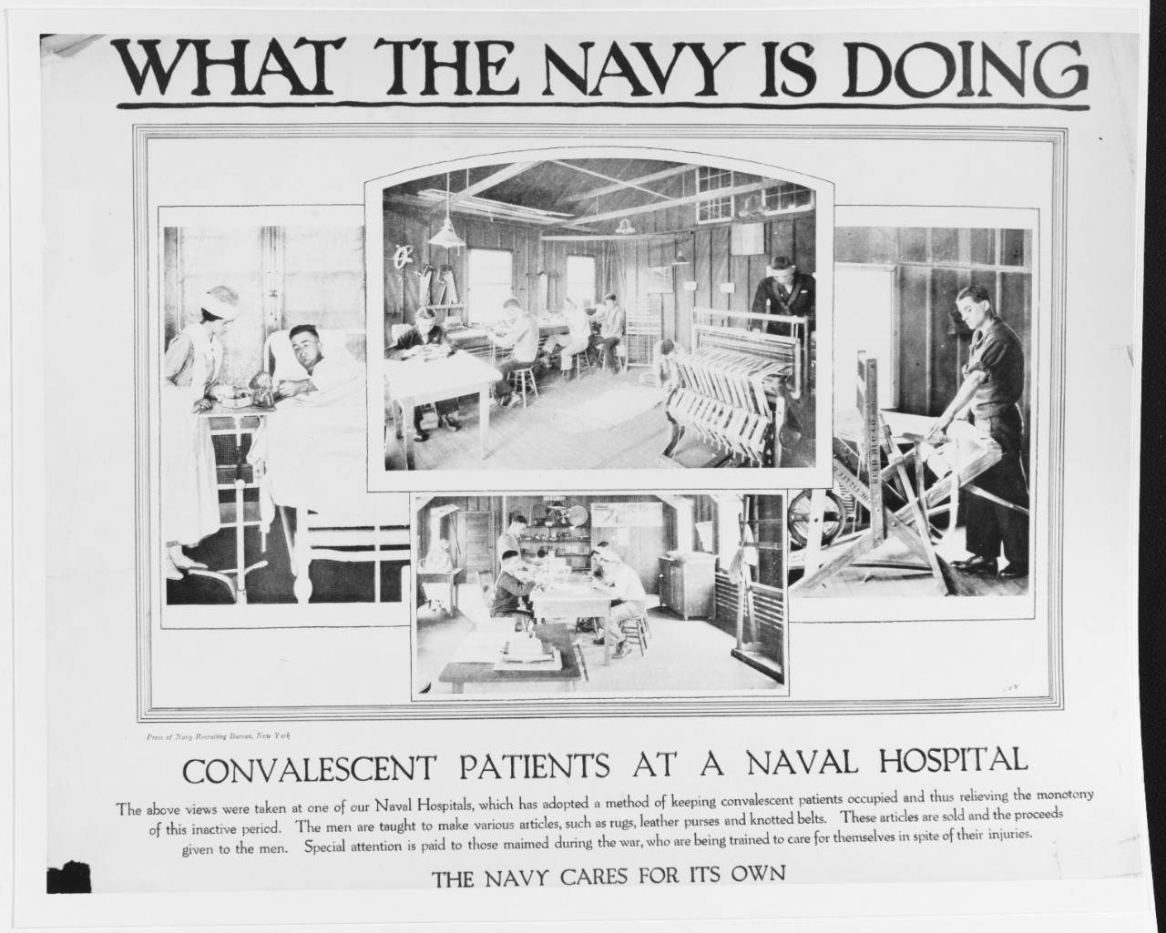 Recruiting Poster: What the Navy is Doing: Convalescent Patients at a Naval Hospital