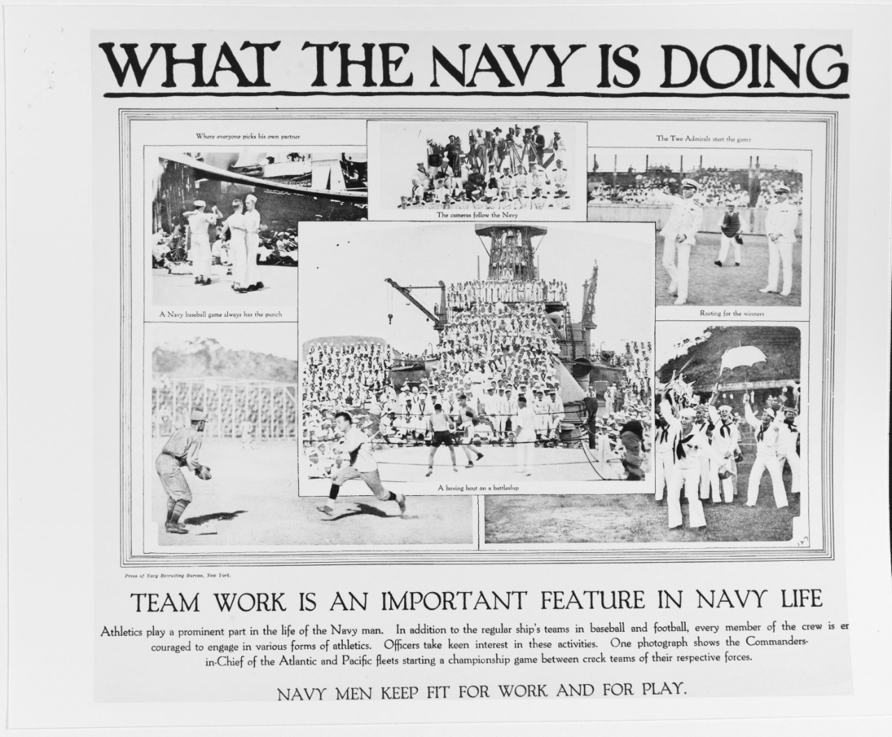 Recruiting Poster: What the Navy is Doing: Team Work is an Important Feature in Navy Life