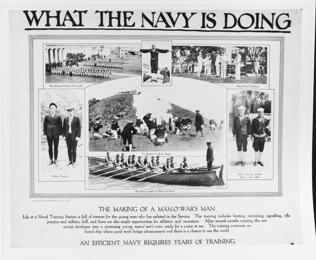 Recruiting Poster: What the Navy is Doing: the Making of a Man-O'-War's Man
